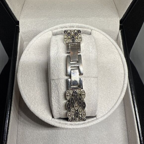 M.Z. Berger Marcasite Women’s Quartz Watch Silver Tone MOP Dial Bracelet